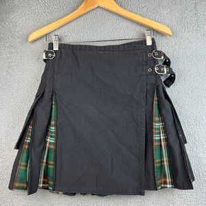 Got Kilt? Mens Kilt Size 26 Green & Black Plaid Adjustable Waist Heavy Weight